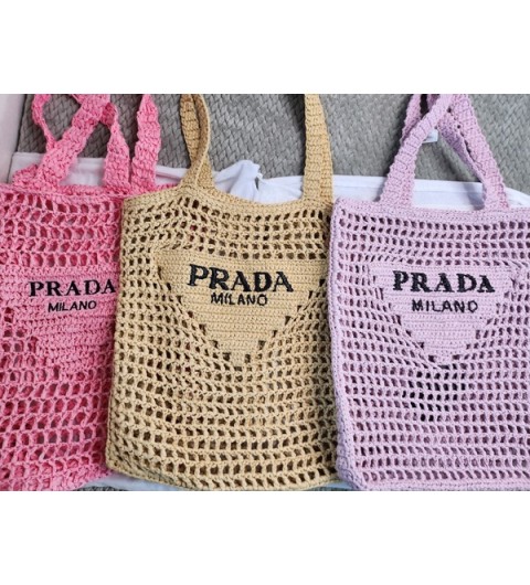 프라다 라피아 네트백 토트백