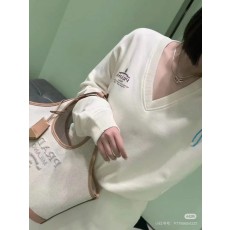 프라다 코튼 V넥 스웨트셔츠