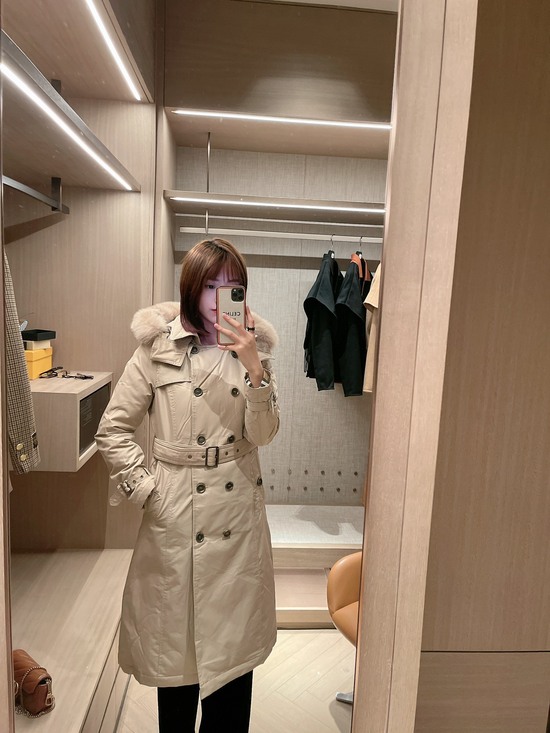 버버리 폭스 후드 패딩 코트